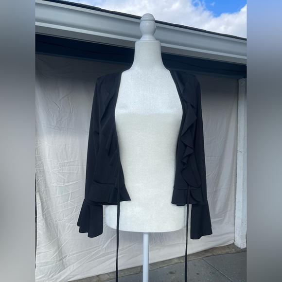 SHEIN curve black cropped cardigan size 0x - Picture 3 of 5